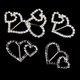 Joined Hearts Diamante Silver Slider Buckles - (Pack of 10)
